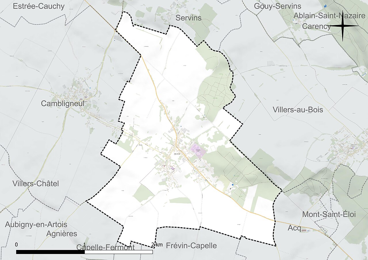 Réseau hydrographique de Camblain-l'Abbé.